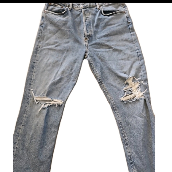 Agolde Womens Medium Wash Riley High Rise Straight Crop in Hassle Jean 30 - Picture 10 of 14